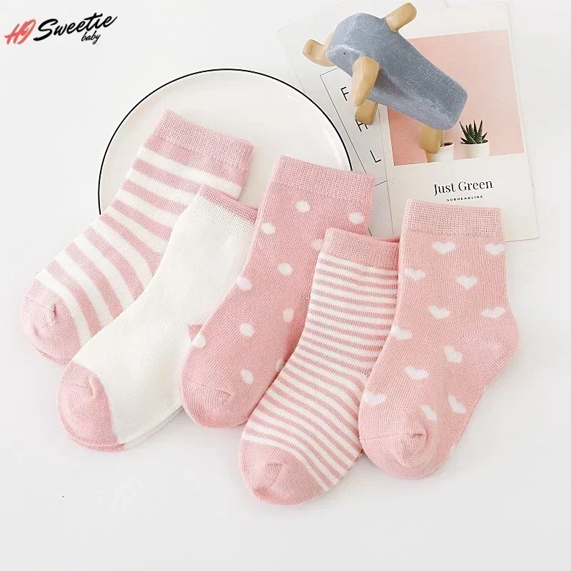5Pairs Baby Socks Newborn Baby Boy Socks 0-1-3-7Y Kids Pure Cotton Animal Design Fadeless Soft Children's Socks for Girls thumbnail 3