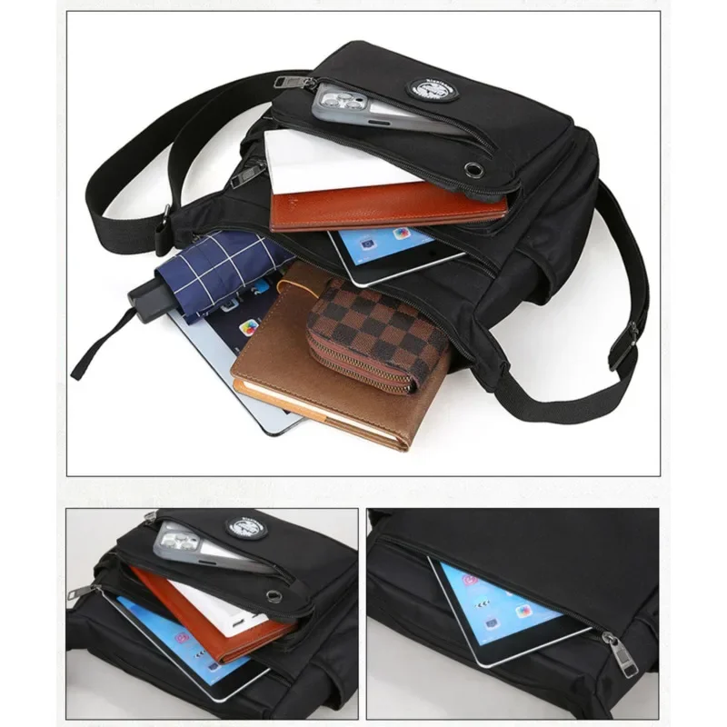 Men's Messenger Bag Crossbody Shoulder Bags Men Small Sling Pack For Work Waterproof Oxford Packs Satchel Purse thumbnail 3