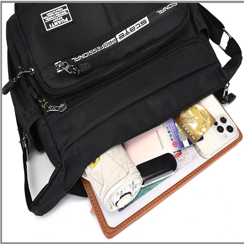 Men's Messenger Bag Crossbody Shoulder Bags Men Small Sling Pack For Work Waterproof Oxford Packs Satchel Purse thumbnail 2