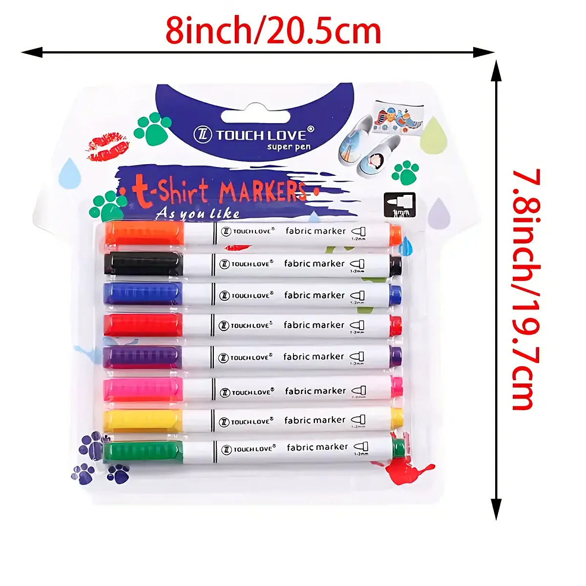 8pcs Waterproof Color Fabric Textile Marker Pen Set For T-Shirt Shoes Clothes Wood Stone DIY Art Graffiti Drawing Painting thumbnail 6