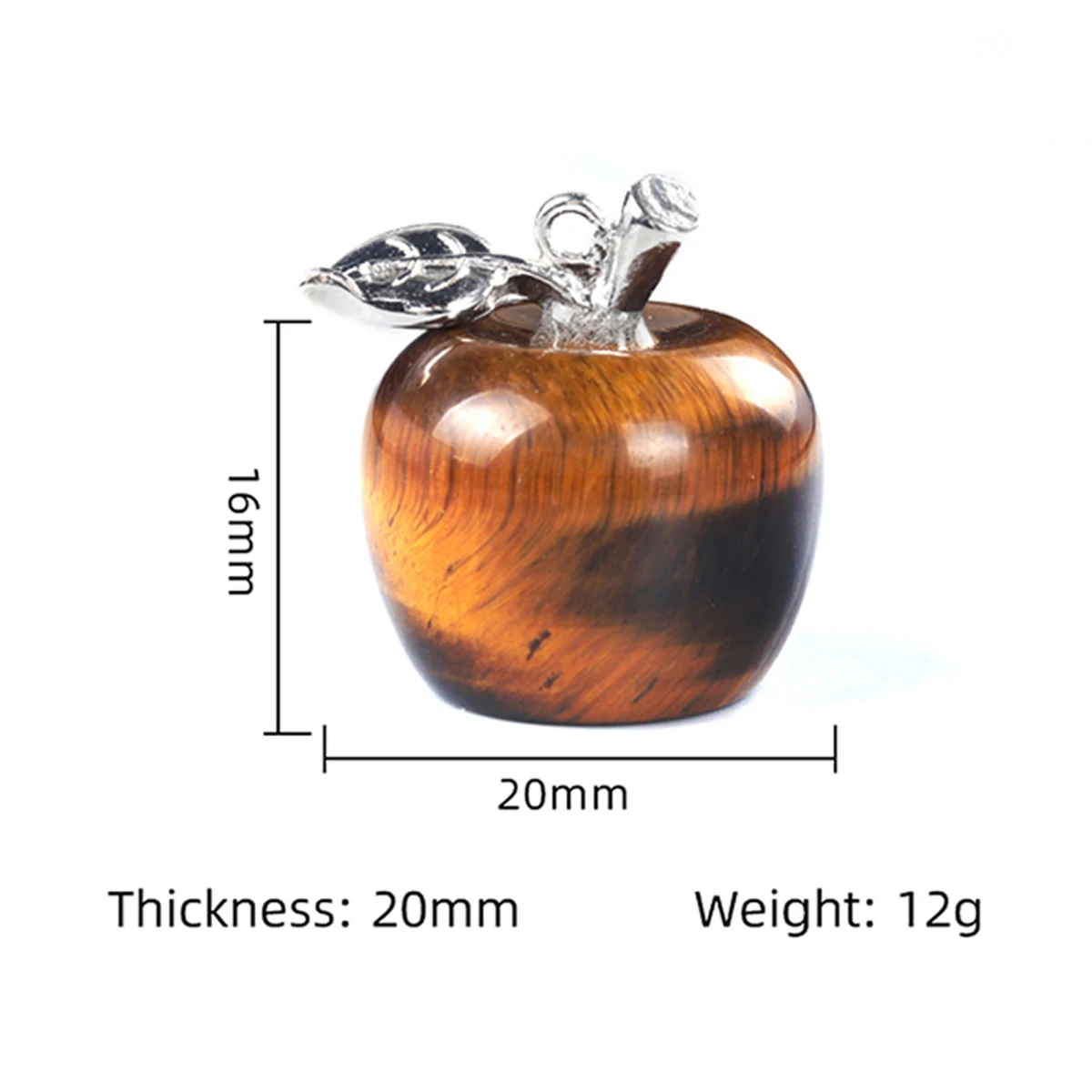 1pc 16x20mm Natural Stone Crystal Pendant Halloween Apple Shape charms for Jewelry Making DIY Necklace Accessories Holiday Gifts thumbnail 2