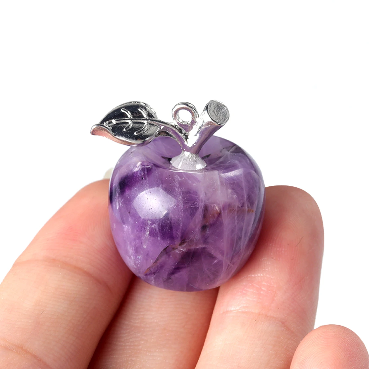 1pc 16x20mm Natural Stone Crystal Pendant Halloween Apple Shape charms for Jewelry Making DIY Necklace Accessories Holiday Gifts thumbnail 5
