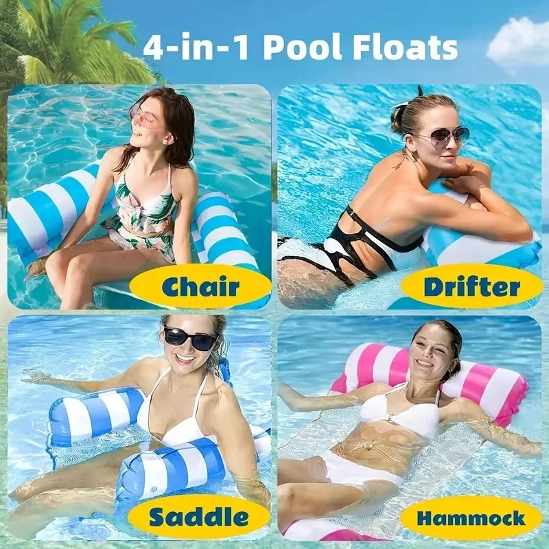 1PC Inflatable Float Hammock floaties for adults Perfect for Poolside Lounging This Summer Water Play Accessories Water Sports thumbnail 2