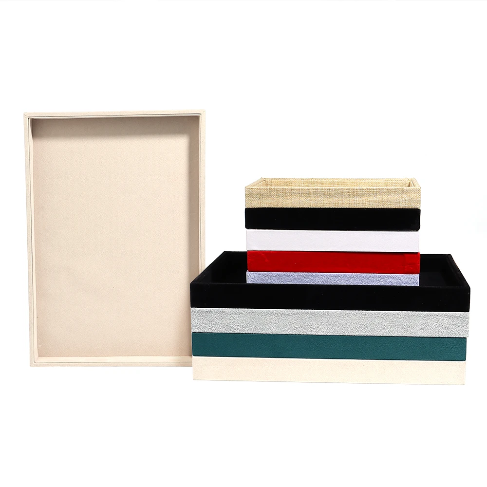 1Pcs Velvet Jewelry Display Tray Bracelet Earrings Rings Necklaces Organizer Holder For Jewelry Photography Display Storage Box