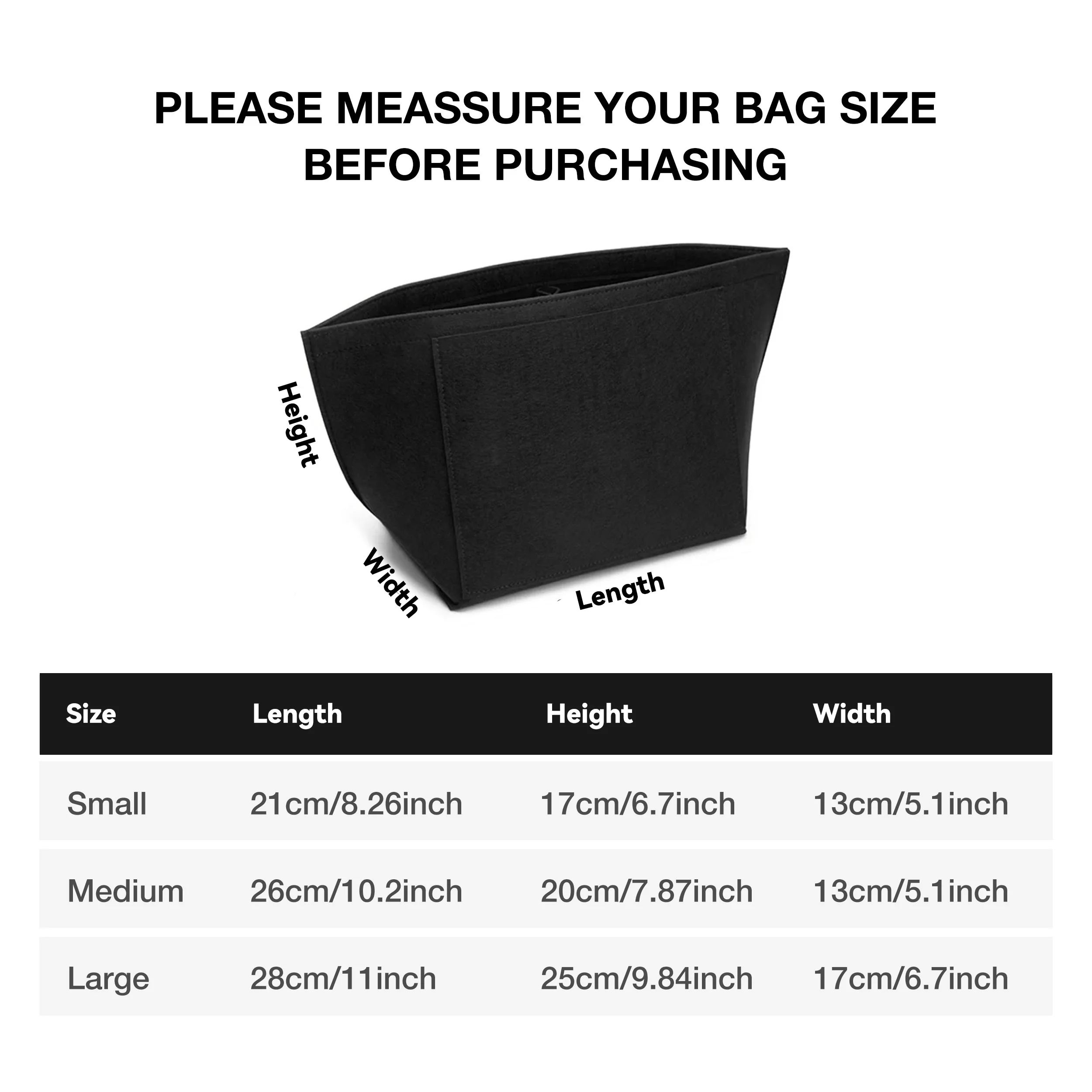 Felt Insert Bag Fits For Longchamp Handbag Liner Bag Felt Cloth Makeup Bag Support Travel Portable Insert Purse Organizer thumbnail 4