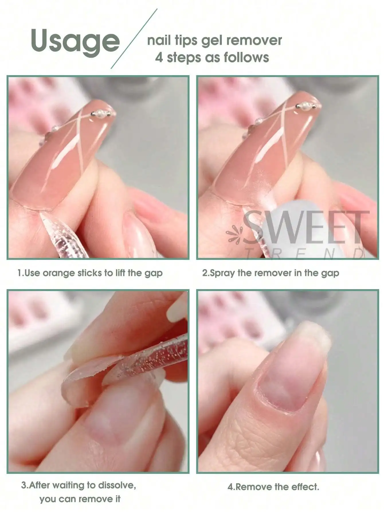 60ml Nail Tips Adhesives Gel Remover Liquids Easy To Soften Remover Press On Nails Gel Remover False Pro Nails Tip Remover Tools thumbnail 6