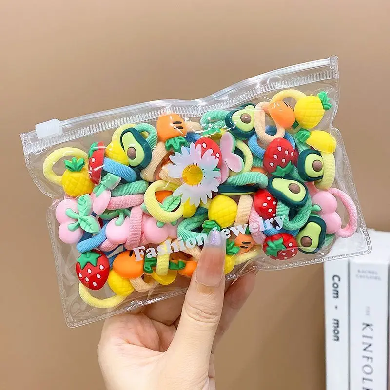 10/20Pcs/Set Cute Cartoon Rubber Elastic Hair Bands Girls Not Hurt Hair Small Scrunchie Kids Sweet Hair Ties Hair Accessories thumbnail 5
