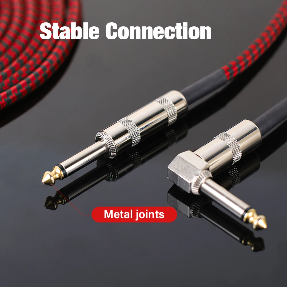 6.35mm To 6.35 mm 90 Degree Elbow Jack Cable For Electronic Organ Guitar Bass Drum 0.5/1/3/6 Meter Long Cord 6.5mm TS Audio Wire thumbnail 6