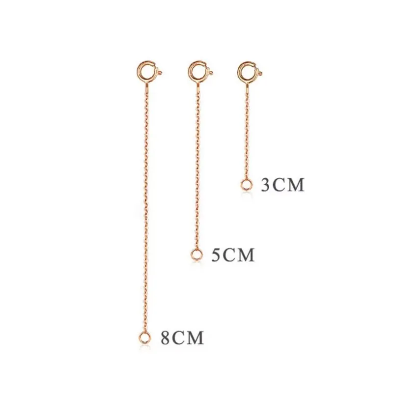 2Pcs 3/5/8cm 925 Sterling Silver Extended Chain Bulk Necklace Extension Chain Bracelet Chains Connectors For DIY Jewelry Making thumbnail 3