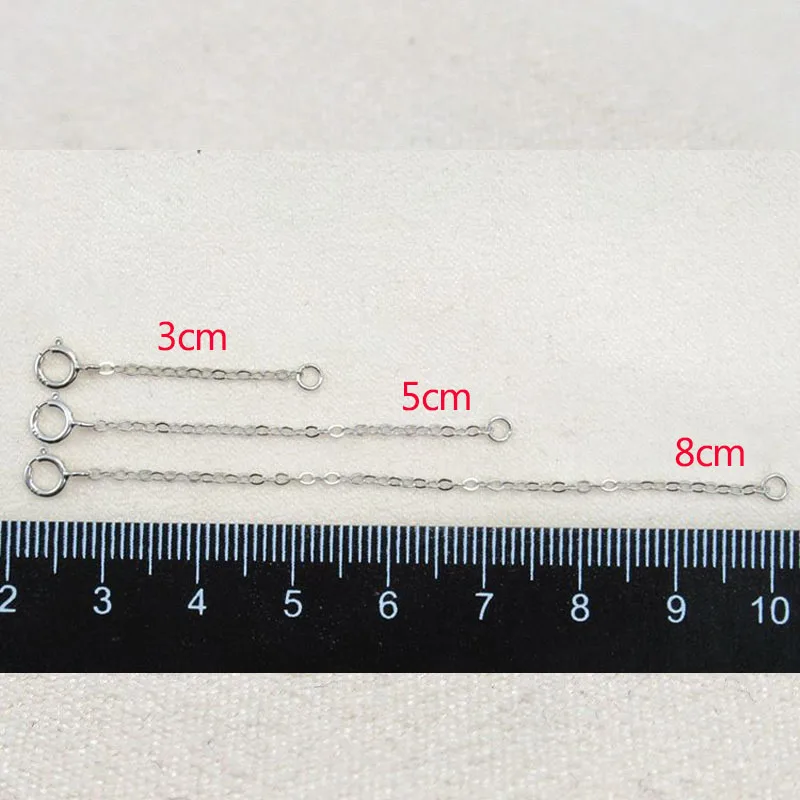 2Pcs 3/5/8cm 925 Sterling Silver Extended Chain Bulk Necklace Extension Chain Bracelet Chains Connectors For DIY Jewelry Making thumbnail 4