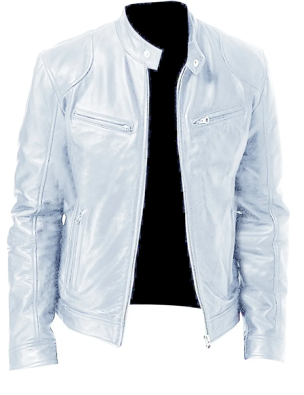 Spliced Faux Leather Men Coats Solid  Long Sleeve Cardigan Zipper Suede Outerwear Smart Casual Loose Pockets Solid Winter thumbnail 6