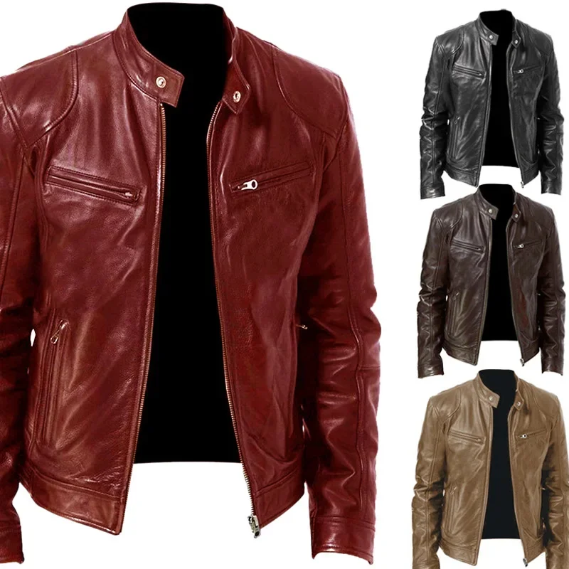 Spliced Faux Leather Men Coats Solid  Long Sleeve Cardigan Zipper Suede Outerwear Smart Casual Loose Pockets Solid Winter thumbnail 4