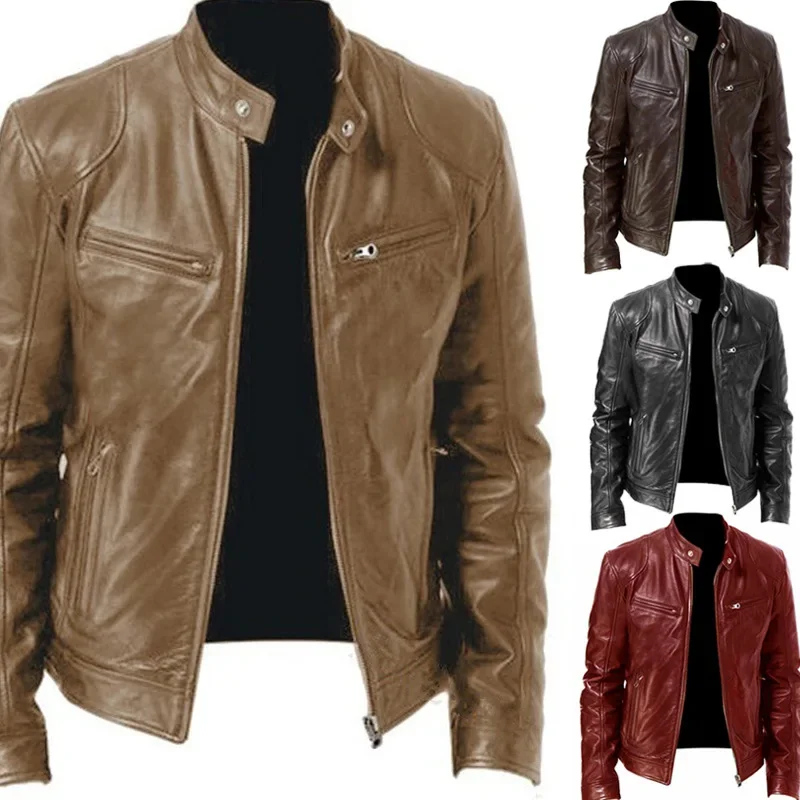 Spliced Faux Leather Men Coats Solid  Long Sleeve Cardigan Zipper Suede Outerwear Smart Casual Loose Pockets Solid Winter thumbnail 2