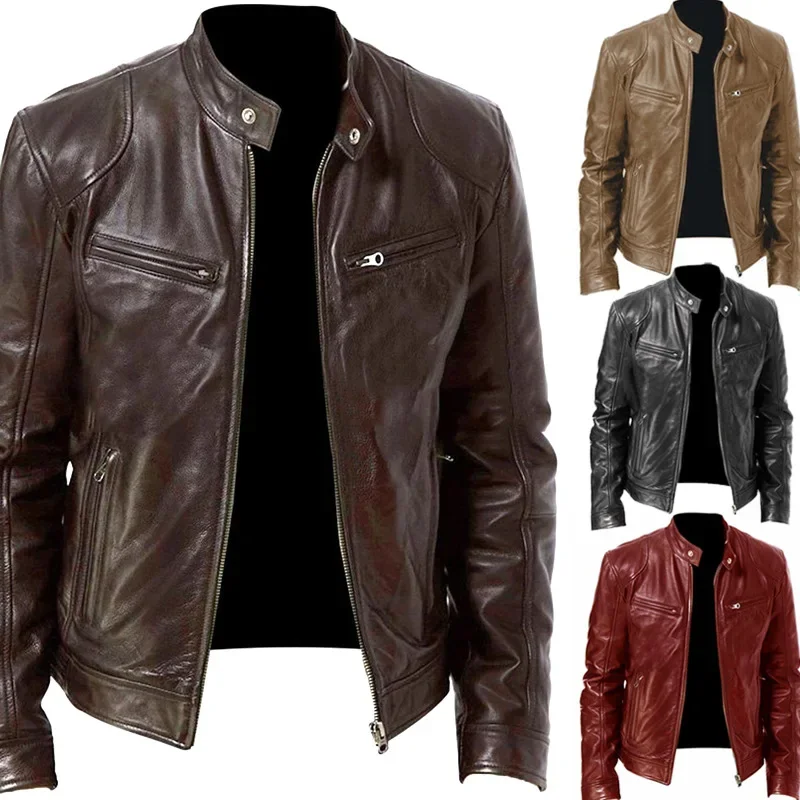 Spliced Faux Leather Men Coats Solid  Long Sleeve Cardigan Zipper Suede Outerwear Smart Casual Loose Pockets Solid Winter thumbnail 3