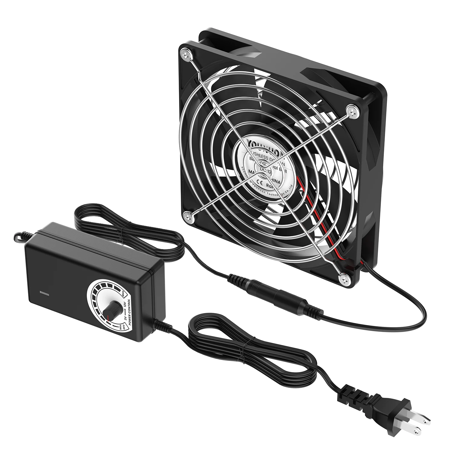 12cm High Speed DC 12V 220V Btc Mining Machine Chassis Workstation Cabinet Radiator 120MM Violent Server Cooling Fan thumbnail 2