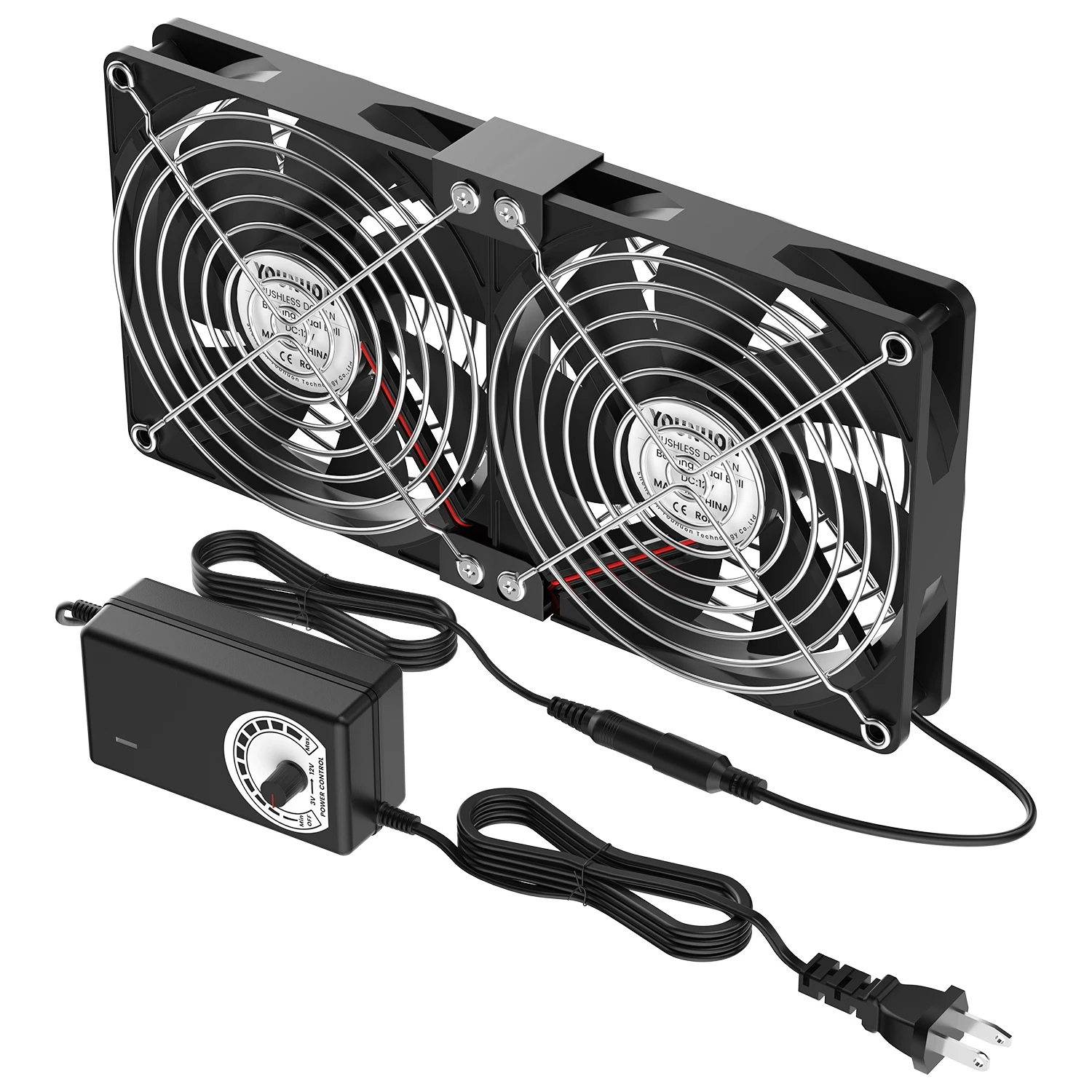 12cm High Speed DC 12V 220V Btc Mining Machine Chassis Workstation Cabinet Radiator 120MM Violent Server Cooling Fan thumbnail 3
