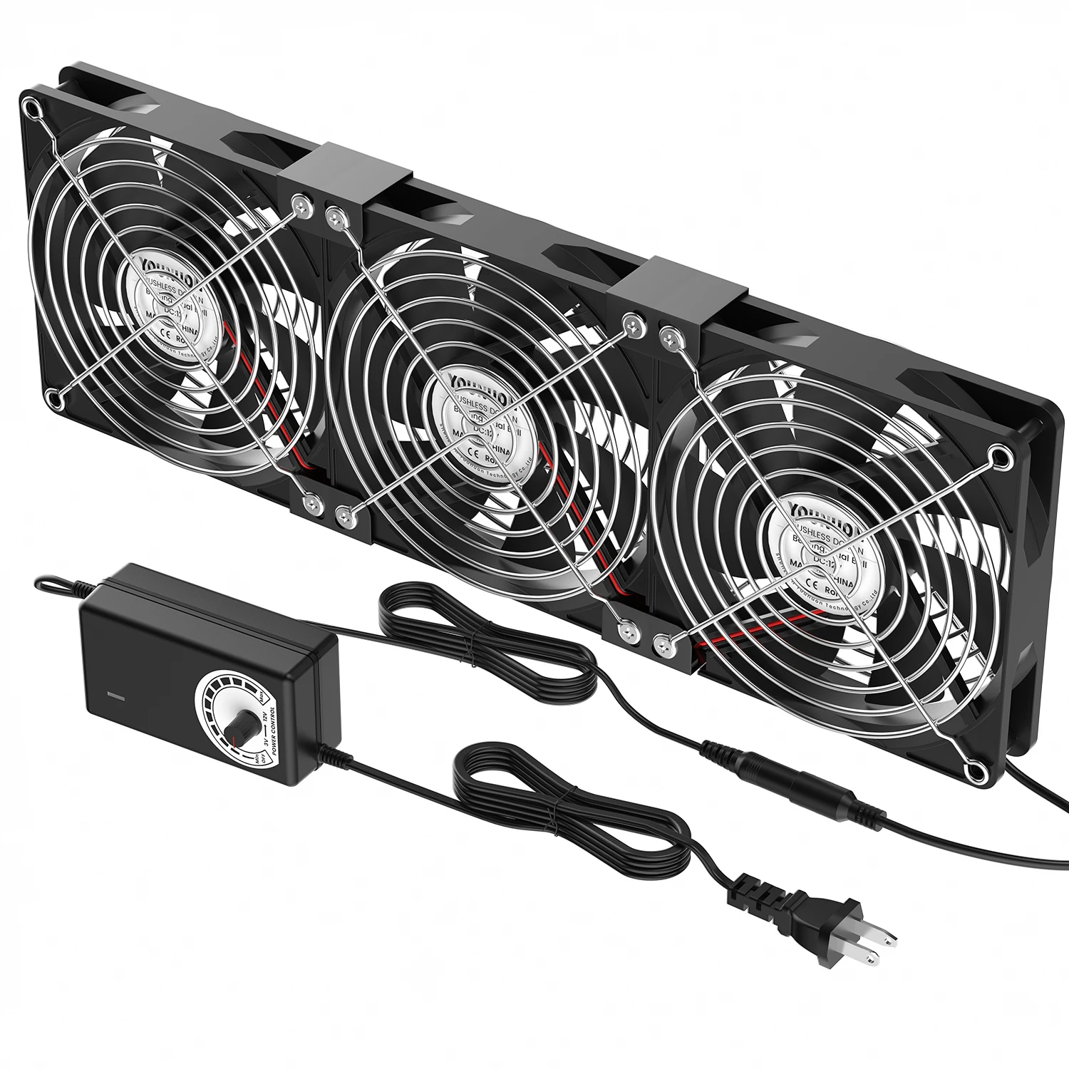 12cm High Speed DC 12V 220V Btc Mining Machine Chassis Workstation Cabinet Radiator 120MM Violent Server Cooling Fan thumbnail 4