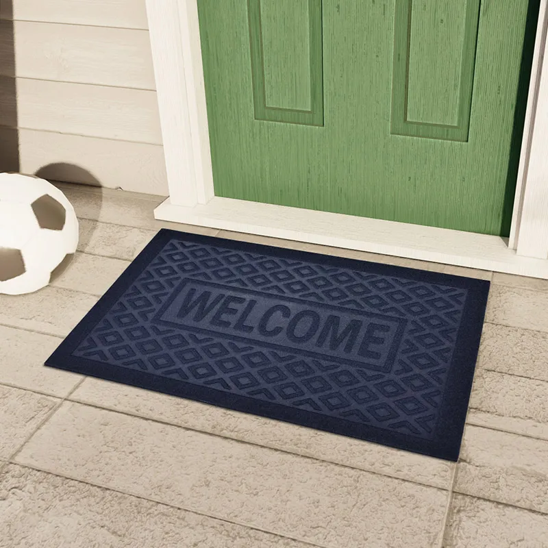 Heavy duty rubber welcome mat - anti slip, dust-proof home entrance door mat, durable and washable carpet, thumbnail 2