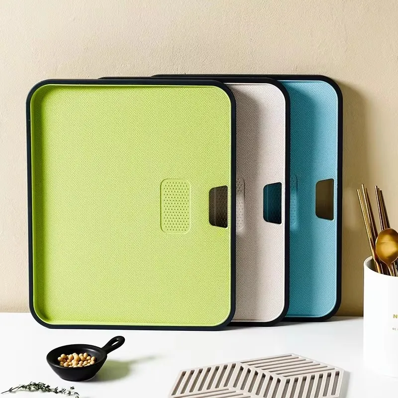 Wheat Straw Cutting Board Vegetable Meat Chopping Board Hanging Hole Spilover Prevention Kitchen Accessory Garlic Grinding thumbnail 2