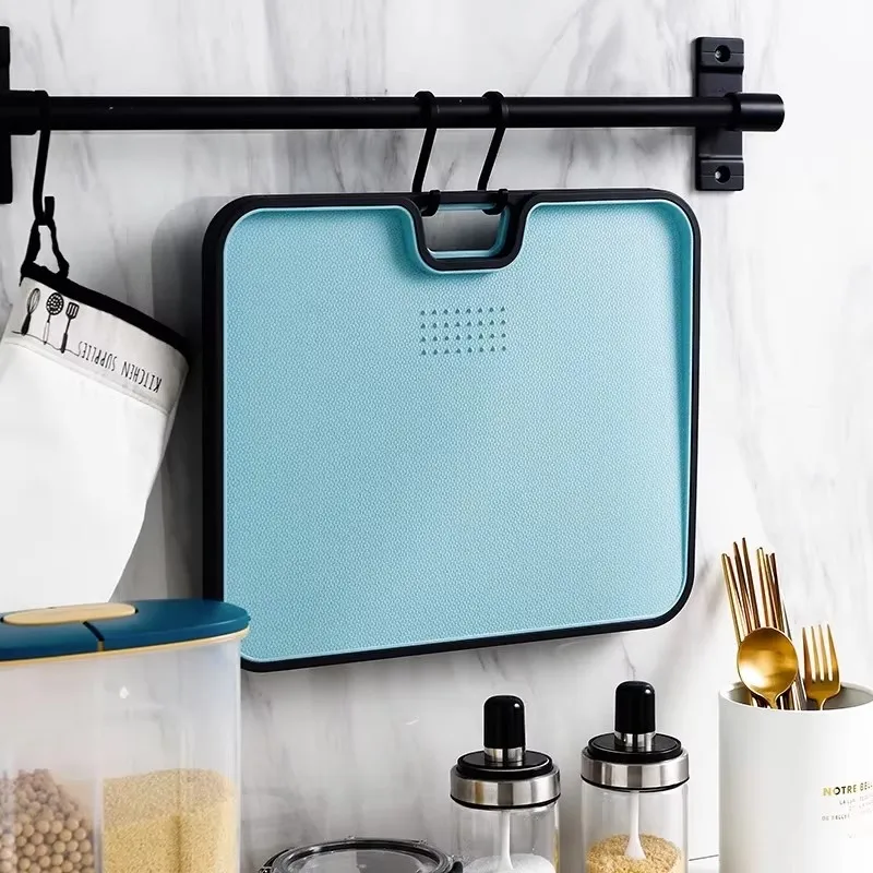 Wheat Straw Cutting Board Vegetable Meat Chopping Board Hanging Hole Spilover Prevention Kitchen Accessory Garlic Grinding thumbnail 3