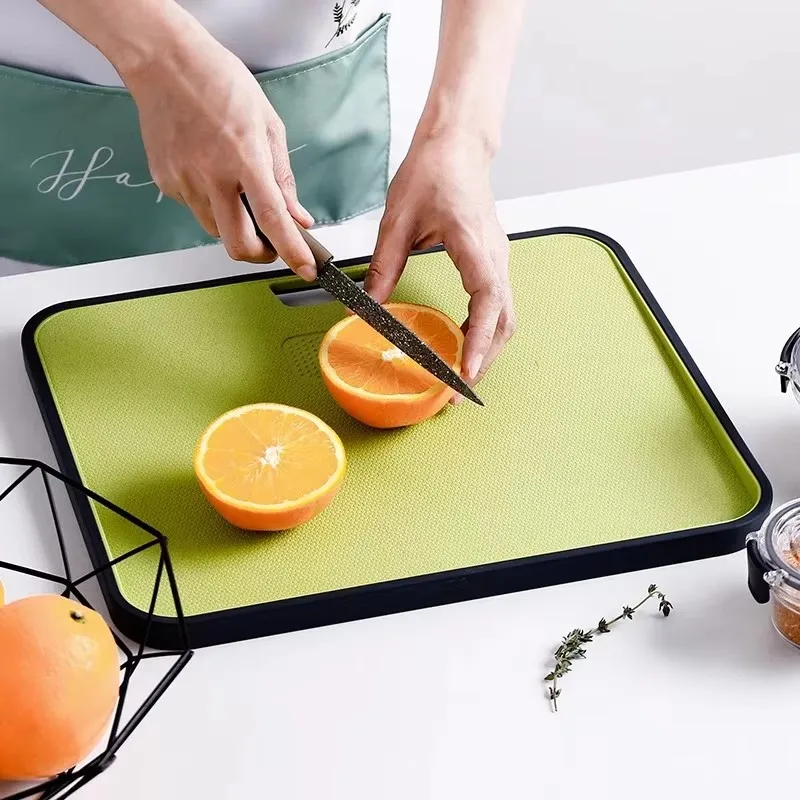 Wheat Straw Cutting Board Vegetable Meat Chopping Board Hanging Hole Spilover Prevention Kitchen Accessory Garlic Grinding thumbnail 4