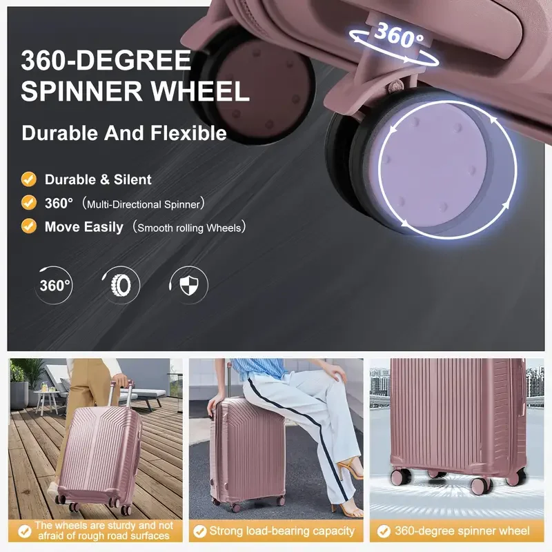 2024 New Durable13/20/28 Carry-On Suitcase - PP Material, Zippered & Password Lock, for Travel,Business Trip Cabin Luggege Trunk thumbnail 6
