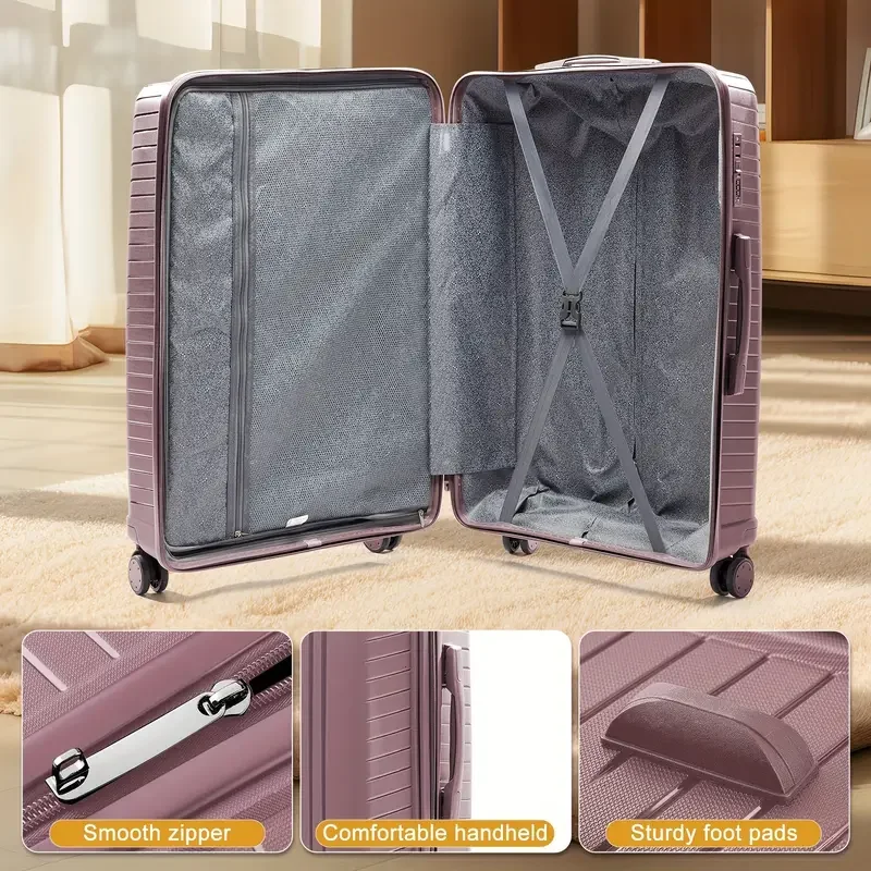 2024 New Durable13/20/28 Carry-On Suitcase - PP Material, Zippered & Password Lock, for Travel,Business Trip Cabin Luggege Trunk thumbnail 3