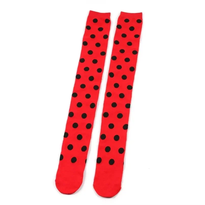 Long Socks Womens Over Above Knee Striped Thigh High Stockings Polka Dot Ladies Black White Pink Cosplay Lolita Harajuku Y2k thumbnail 4