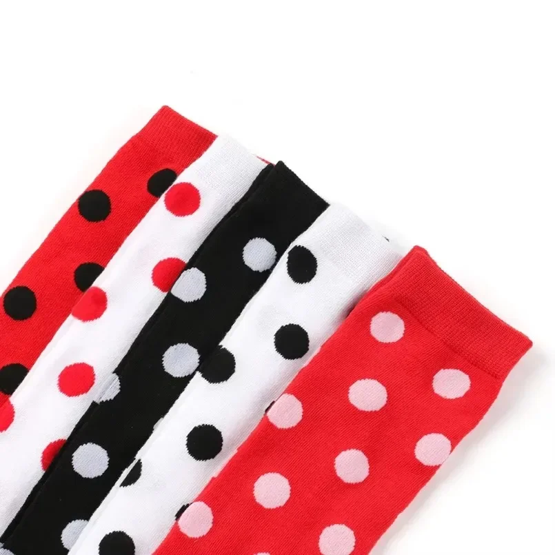 Long Socks Womens Over Above Knee Striped Thigh High Stockings Polka Dot Ladies Black White Pink Cosplay Lolita Harajuku Y2k thumbnail 6