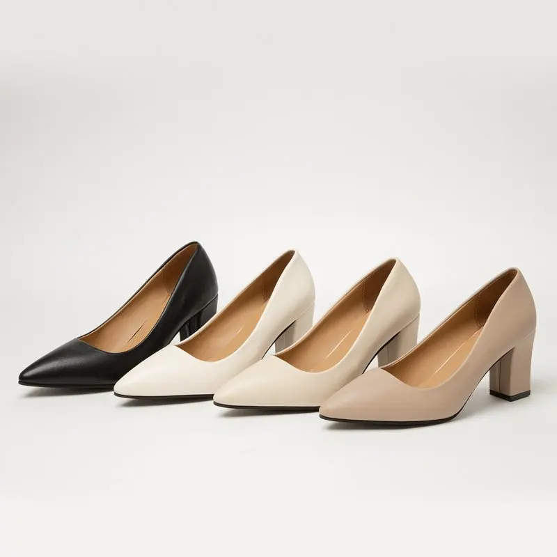 New High Heel Shoes Pointed Shallow Mouth Thin Heel Platform High Heels Fashion Elegant Patent Leather Women Shoes thumbnail 3