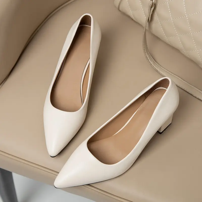 New High Heel Shoes Pointed Shallow Mouth Thin Heel Platform High Heels Fashion Elegant Patent Leather Women Shoes thumbnail 5