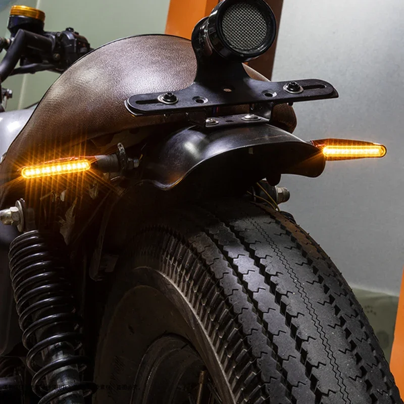 Motorcycle LED Turn Signals Light Amber Flasher Flowing Water Built Relay 12LED 10MM Turn Signal Lamp Motorcycle Flashing Lights thumbnail 6