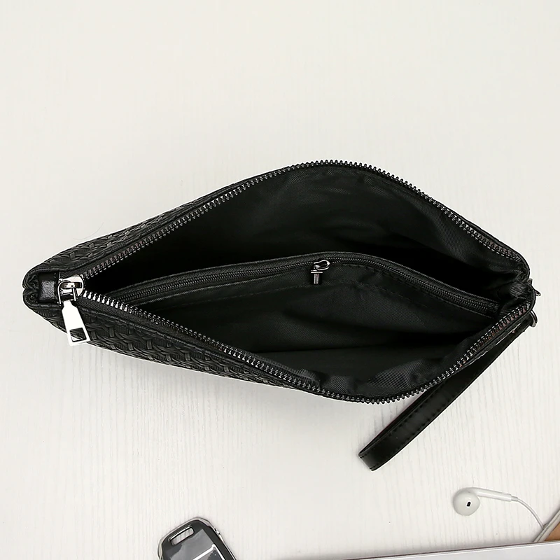 Fashion Business Men Day Clutch Durable Soft PU Leather Money Handbag Casual Male Cardholder Case Phone Bag thumbnail 6