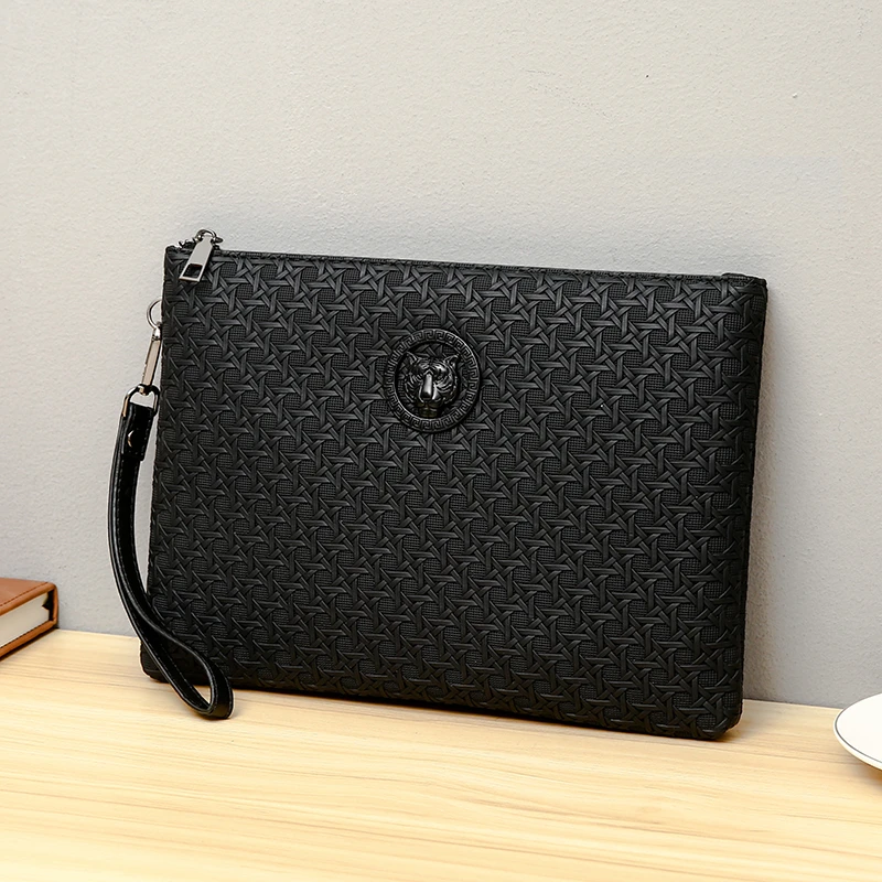Fashion Business Men Day Clutch Durable Soft PU Leather Money Handbag Casual Male Cardholder Case Phone Bag thumbnail 3