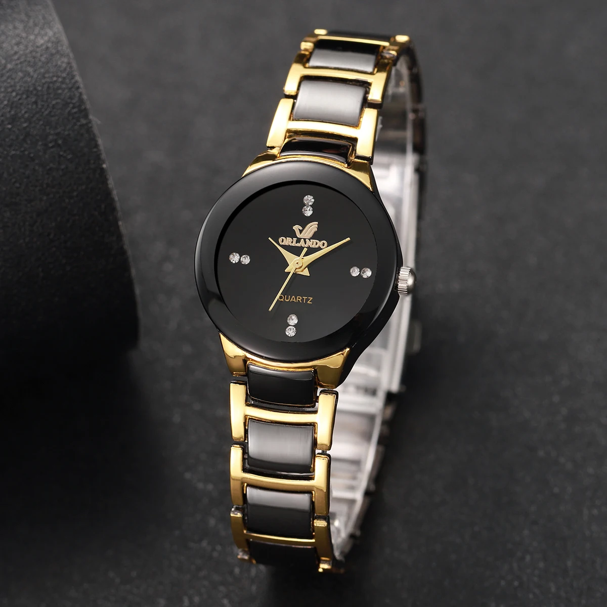Women's Watch Fashion Black Steel Band Ladies Dress Quartz Watches Clock thumbnail 4