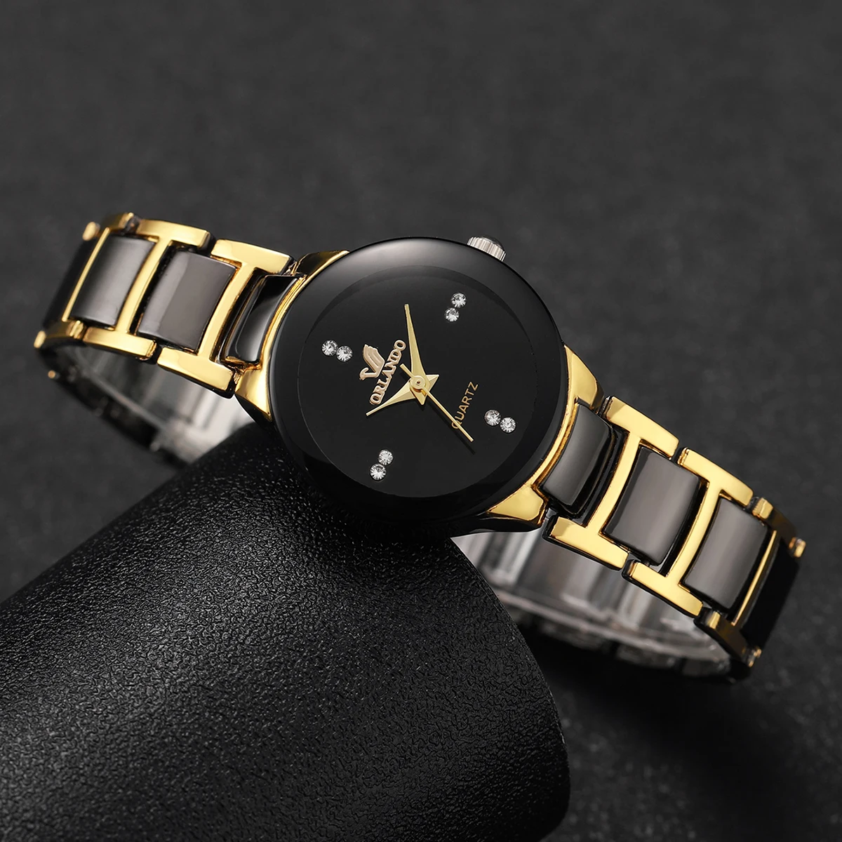 Women's Watch Fashion Black Steel Band Ladies Dress Quartz Watches Clock thumbnail 3