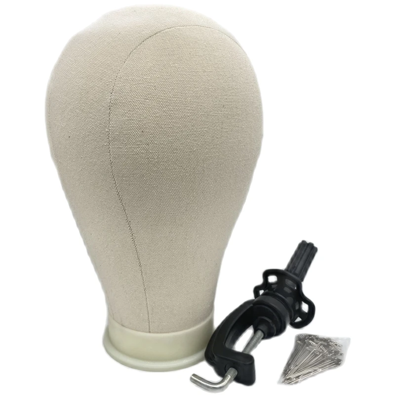 Canvas Block Head Kit Training Mannequin wig Head Display Styling Mannequin Manikin Head Wig Stand wig head Stand thumbnail 3