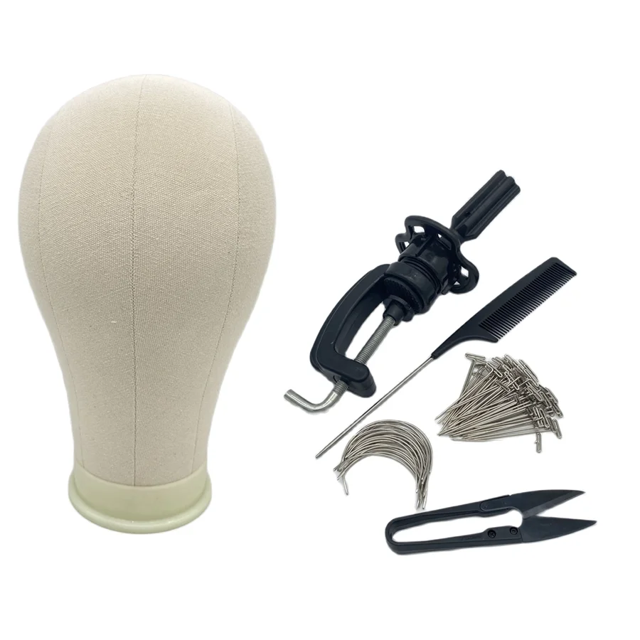 Canvas Block Head Kit Training Mannequin wig Head Display Styling Mannequin Manikin Head Wig Stand wig head Stand thumbnail 2