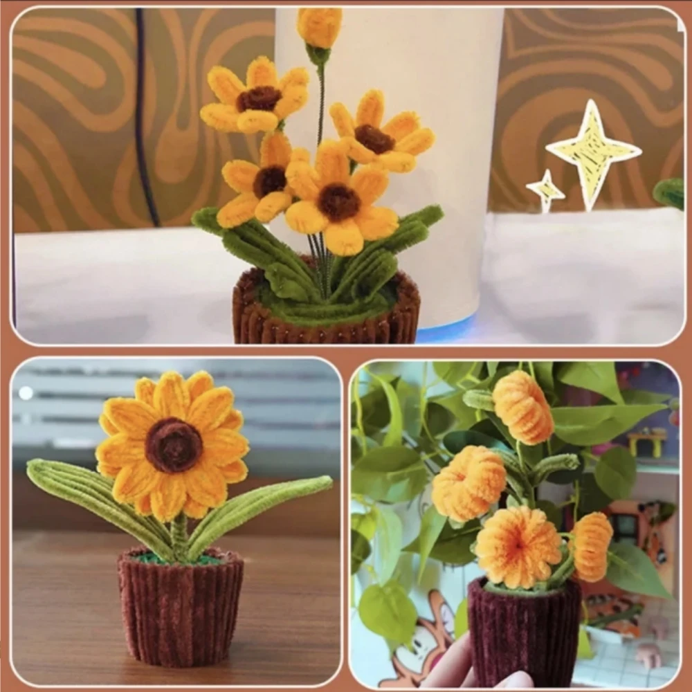 150/300pcs Pipe Cleaners Chenille Stem Craft Flower Supplies,  3 Colors Pipe Cleaners Set for DIY Art and Craft Decorations thumbnail 6