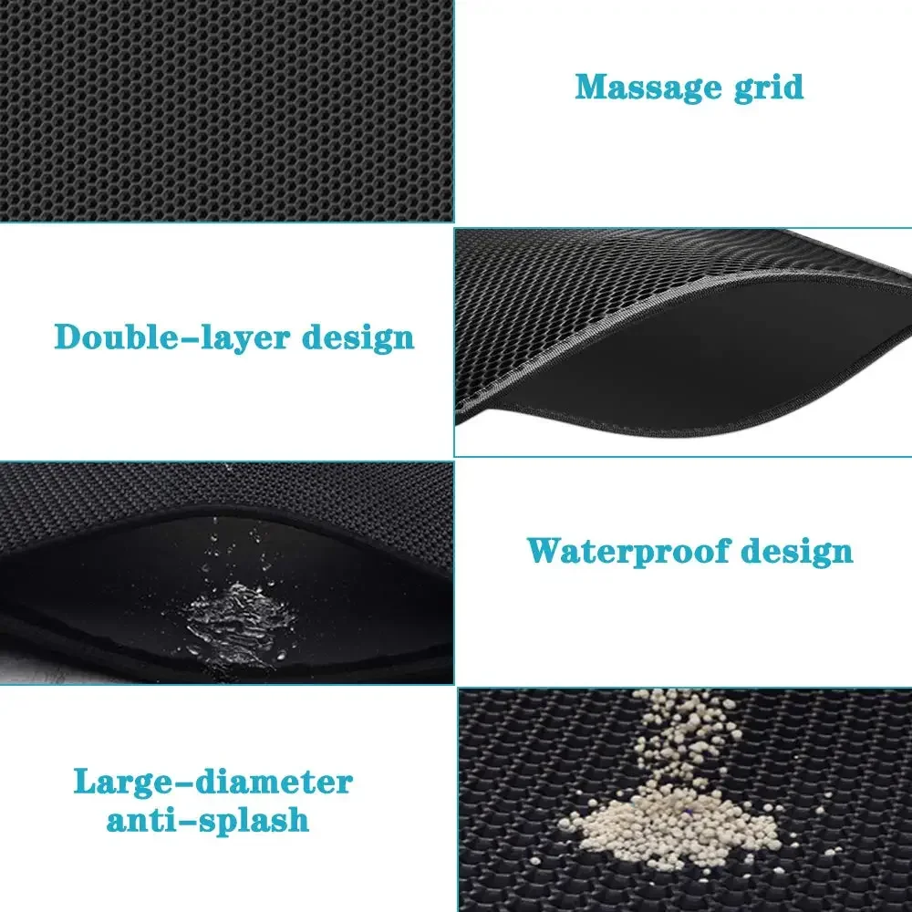 Cat Litter Mat With Gift Double Layer Waterproof Pet Litter Box Mat Non-slip Sand Cat Pad Washable Bed Mat Clean Pad Products thumbnail 5