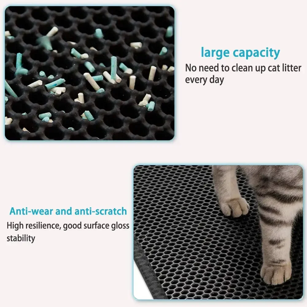 Cat Litter Mat With Gift Double Layer Waterproof Pet Litter Box Mat Non-slip Sand Cat Pad Washable Bed Mat Clean Pad Products thumbnail 4