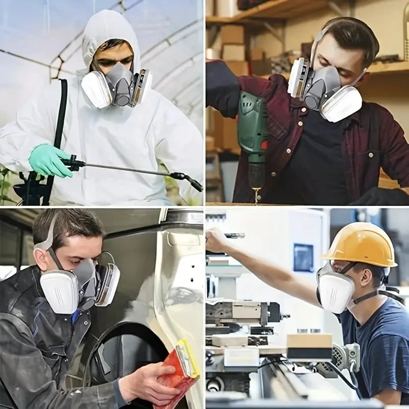 New 7in1/16in1 6200 Dust Gas Respirator Half Face Dust Mask For Painting Spraying Organic Vapor Chemical Gas Filter Work Safety thumbnail 6