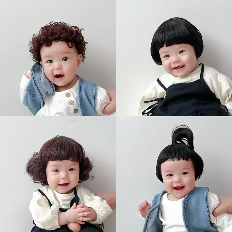 Hair Extensions Synthetic Baby Boy Girl Cosplay Braid Wig Hat Cap Hairpiece Children Kids Head Cover Wigs Photograph Props