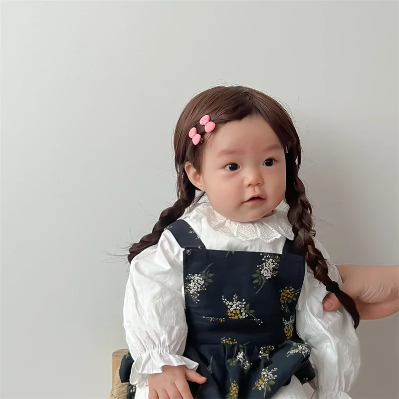 Hair Extensions Synthetic Baby Boy Girl Cosplay Braid Wig Hat Cap Hairpiece Children Kids Head Cover Wigs Photograph Props thumbnail 3