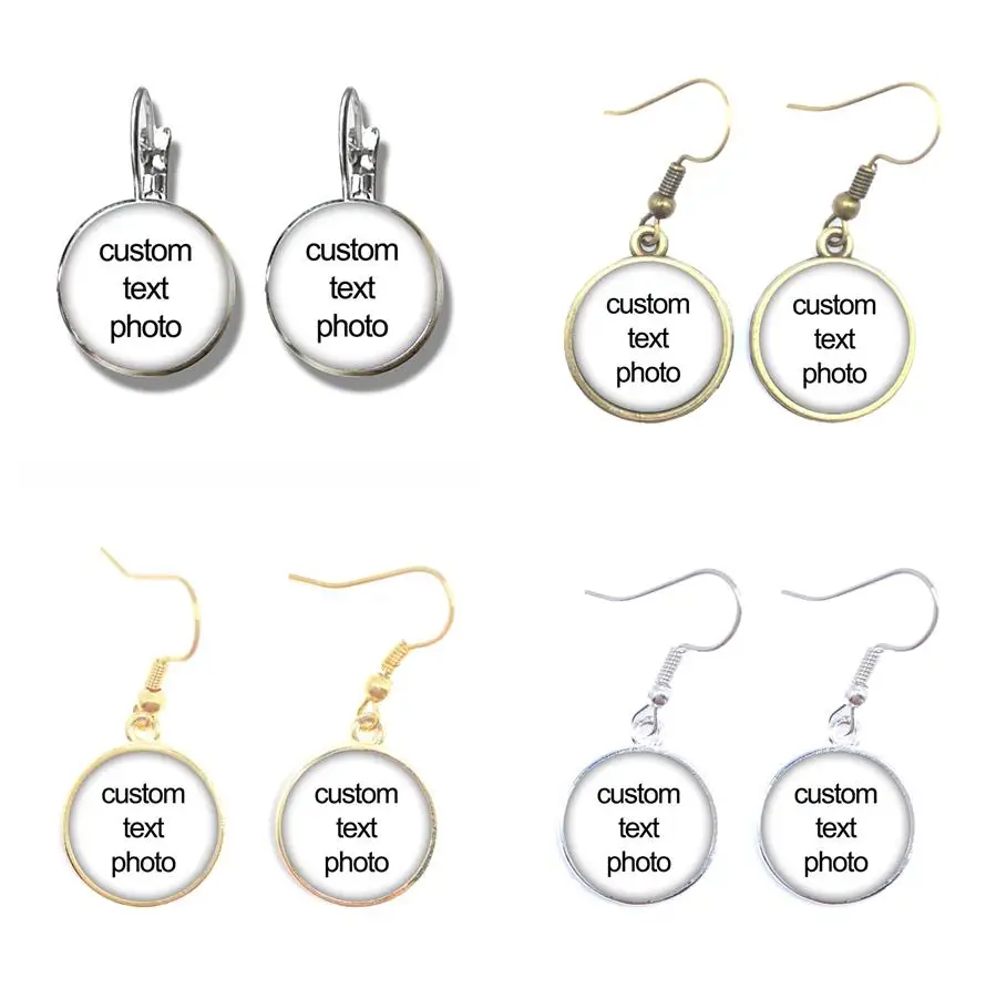 Personalized Custom 16MM Earrings Photo Mum Dad Baby Children Grandpa Parents Customized Designed Photo Family Anniversary Gift