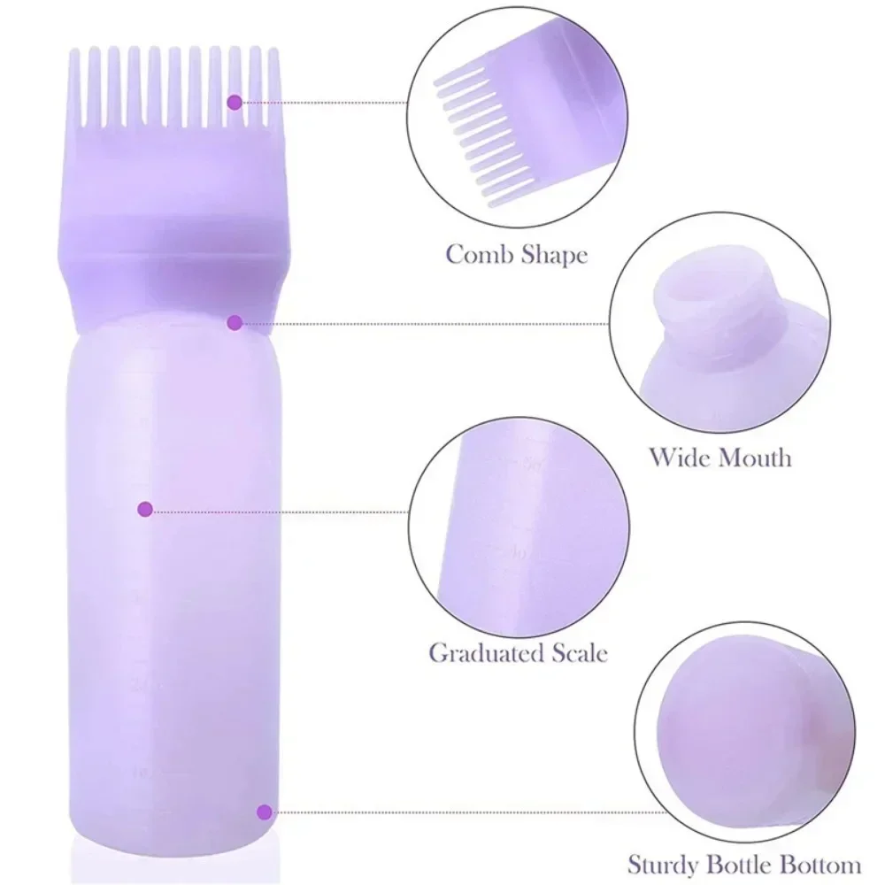 Silicone Shampoo Brush Head Scalp Massage Comb Hair Dye Tint Oil Applicator Bottle with Brush Barber Salon Hair Styling Tools thumbnail 3