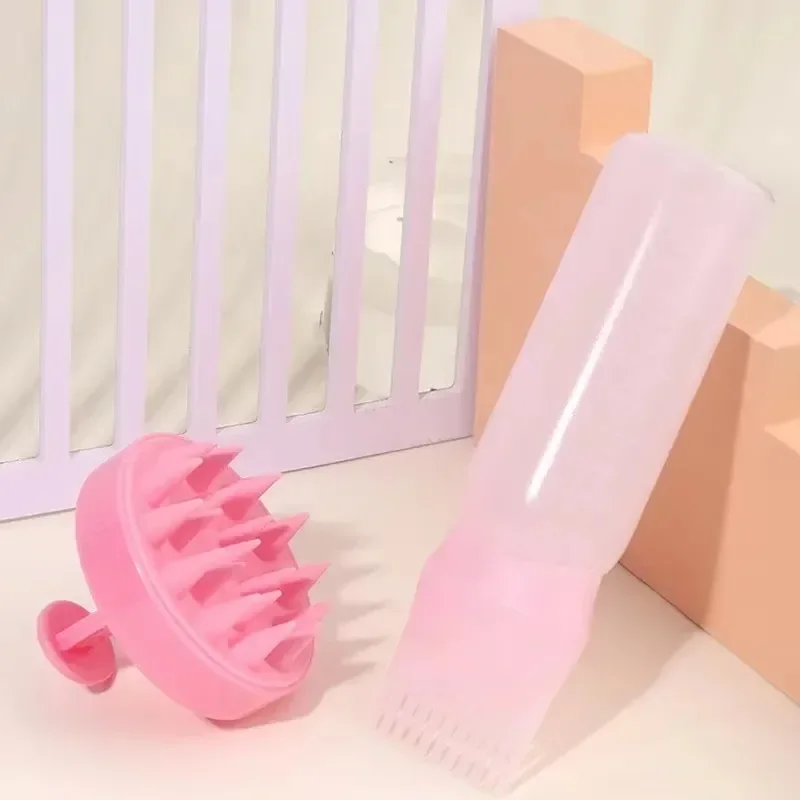 Silicone Shampoo Brush Head Scalp Massage Comb Hair Dye Tint Oil Applicator Bottle with Brush Barber Salon Hair Styling Tools thumbnail 4