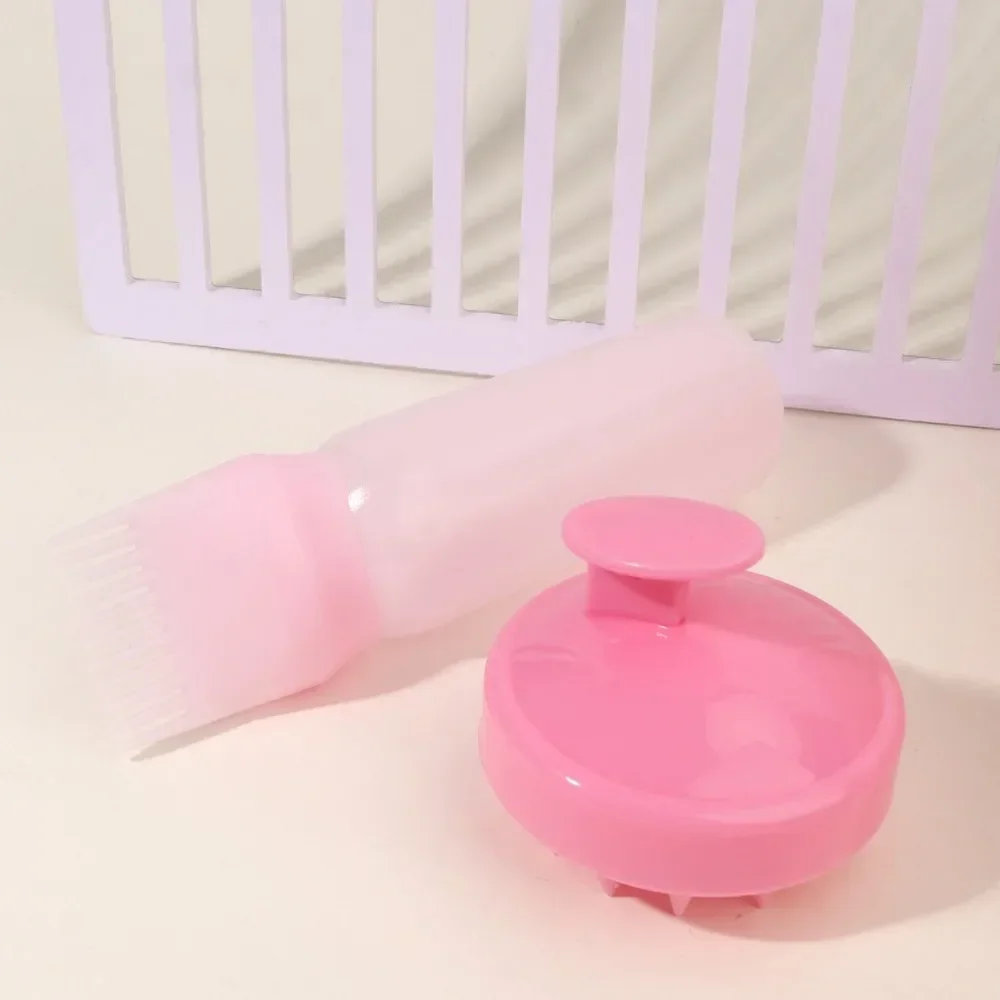Silicone Shampoo Brush Head Scalp Massage Comb Hair Dye Tint Oil Applicator Bottle with Brush Barber Salon Hair Styling Tools thumbnail 5