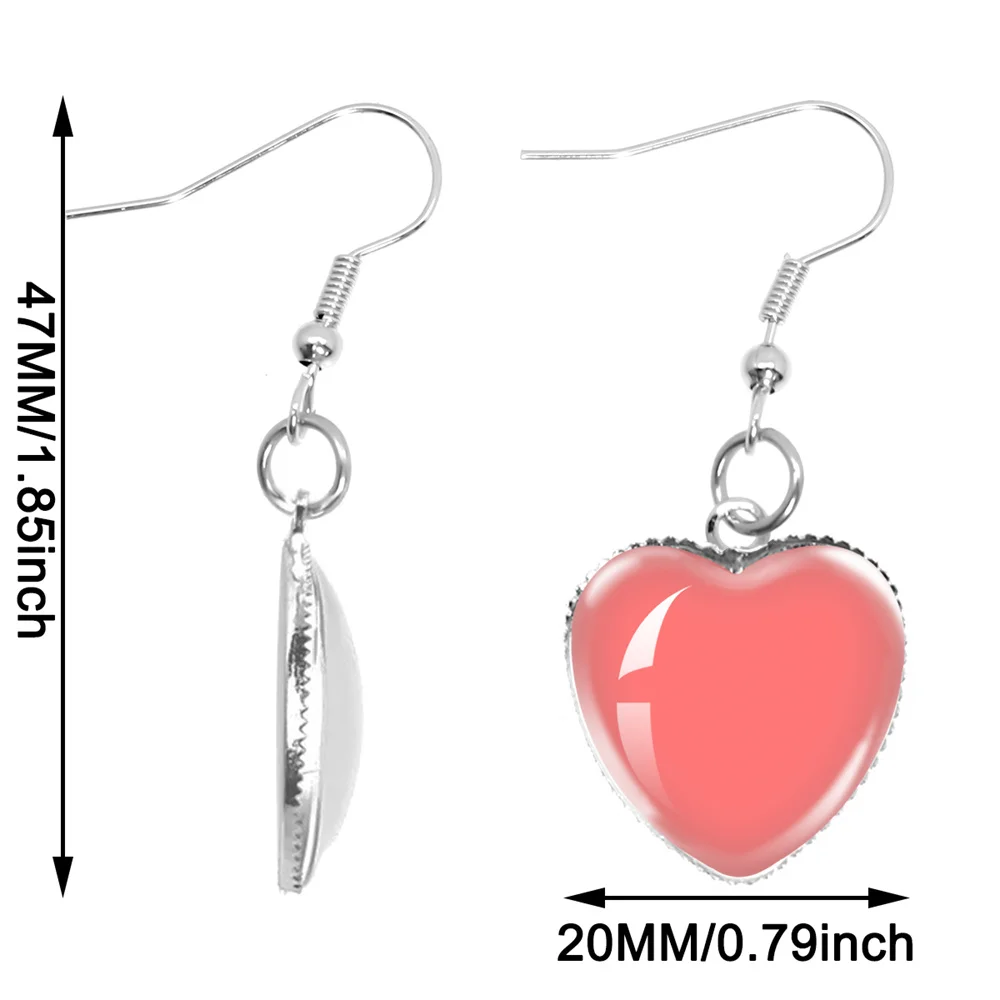 CUSTOM PHOTO HEART Shape Drop Earrings Custom Photo Drop Earrings Personalized Glass Dome Jewelry Women Girls Customized New thumbnail 4