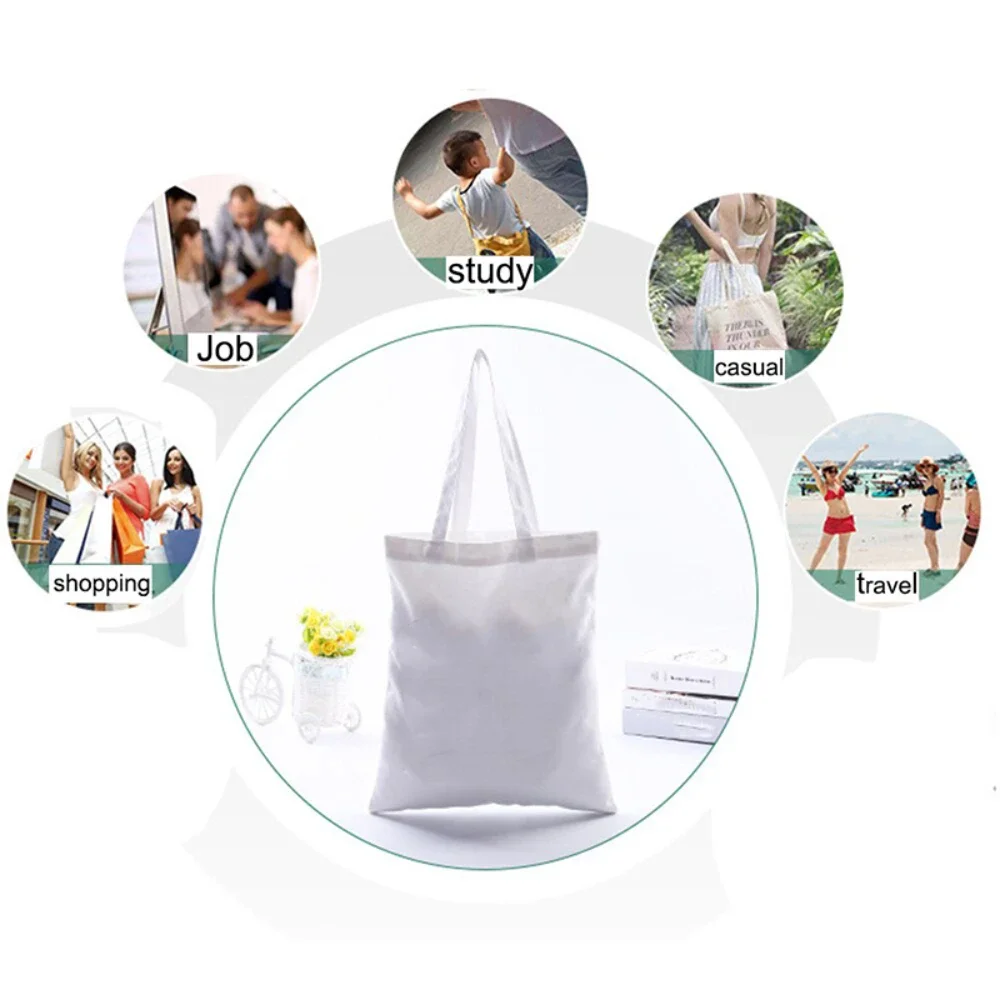 DIY Personal Customized Tote Bag Shopping Add Your Logo Print Original Design Fashion Travel Canvas Shoulder Bags Women Handbags thumbnail 5